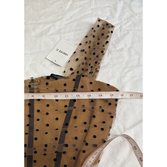 Women’s Size M Corset Polka Dot Crop Top Chocolate Brown Festival Peasant Castle - Picture 6 of 7